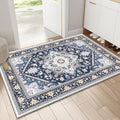 Soft Area Rugs 2x3 (2' x 3' (Rectangular) / Blue & Gold)