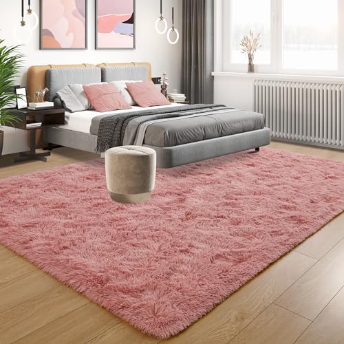 4x6 Fluffy Blush Pink Area Rugs for Living Room Girls Bedroom (Blush / 4' X 6' (Rectangular))