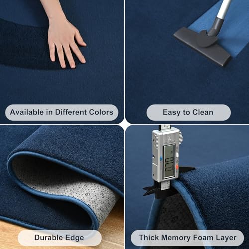 Navy Blue Area Rugs for Bedroom Living Room (4' x 6' (Rectangular) / Navy Blue)