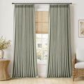 Pinch Pleated Thick Linen Curtains 108 Inches Sage Green 2 Panels (Sage Green / 40"W x 108"L (Pack of 2))