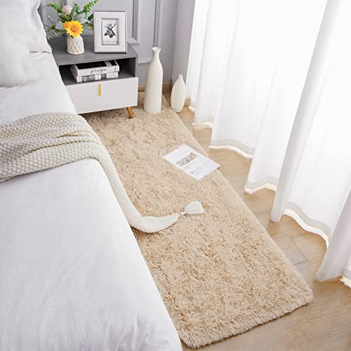 Soft Runner Rugs for Bedroom Living Room Plush Fluffy Rug 2x5 (Camel / 2' x 5' (Runner))