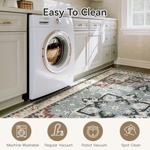 6x9 Area Rugs for Living Room and Bedroom (Beige Orange / 6' x 9' (Rectangular))