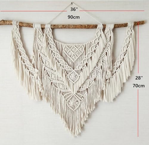 QLBUJ Large Macrame Wall Hanging Natural Driftwood Macrame Tapestry Above Headboard Boho Home Decor for Bedroom Living Room Apartment Wedding Party