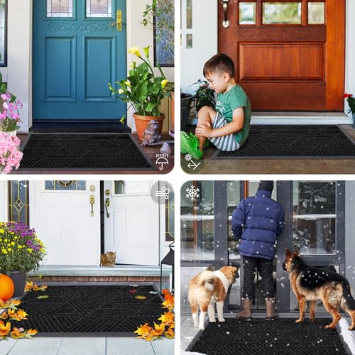 Front Door Mat Outside Entrance (Black / 71" X 47")