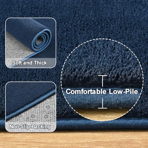 Navy Blue Area Rugs for Bedroom Living Room (4' x 6' (Rectangular) / Navy Blue)