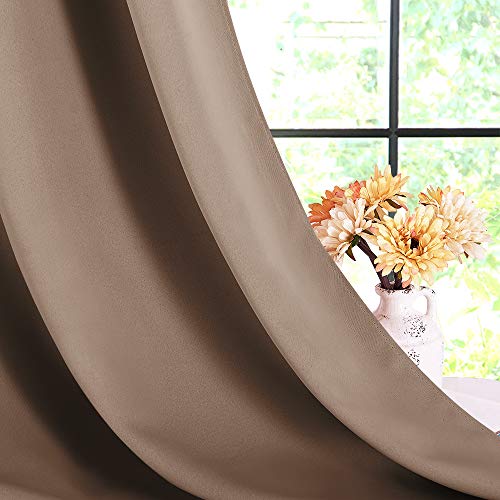 Blackout Window Curtains and Drapes for Kitchen (Cappuccino / 42"W x 45"L (Pack of 2))