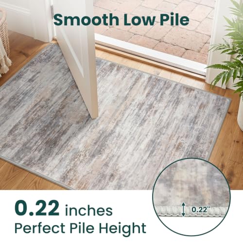 Modern Hallway Runner (Multi-grey / 2' x 6' (Runner))