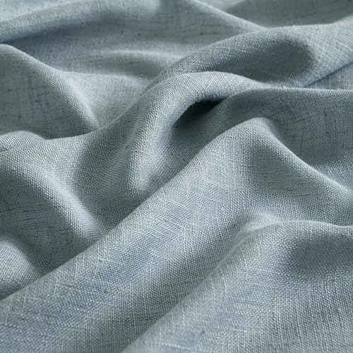 Dusty Blue Linen Curtains 52x96 Inch Long Soft Thick Linen Textured (52"W x 96"L (Pack of 2) / Stone Blue)