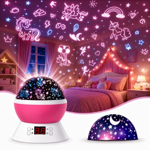 Unicorn Star Projector for Kids (Light Pink-2)