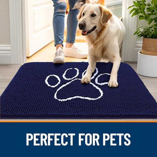 Dog Door Mat for Muddy Paws 59x35 (Navy Blue / 59" X 35")