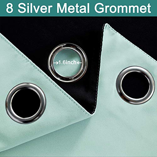 Aqua 100% Blackout Curtains 72 Inches Long for Bedroom 52" Wide (52"W x 72"L (Pack of 2) / Aqua)