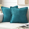 Decorative Throw Pillow Covers for Couch 16x16 Inch Teal Blue 2 Pack (Teal Blue / 16" x 16" (Pack of 2))