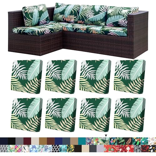 8 Pcs Outdoor Cushion Covers (Green Forest / 8PCS)