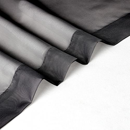 Black Sheer Valances for Windows 2 Pack (Black / 42"W x 14"L (Pack of 2))