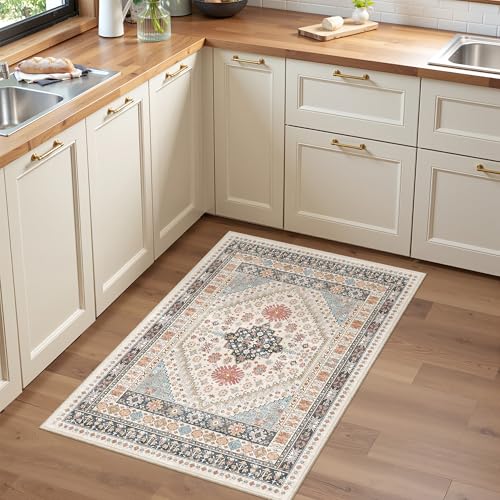 2x3 Entryway Rug Washable Rug Runner for Kitchen (Blue/Red/Multi / 2' x 3' (Runner))