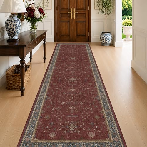 Burgundy 3x10 Long Runner Rug for Hallway (3' x 10' (Runner) / Burgundy)