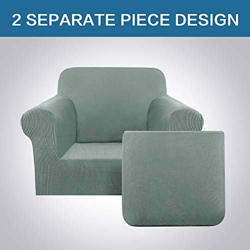 2 Piece Armchair Slipcovers with Arms Sofa Slipcover Fit Chair Width Up to 47 Inch (Small / Sage)