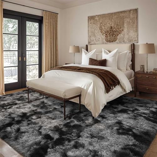 7x10 Ft Extra Large Shag Rugs for Living Room (Dark Grey / 7' X 10' (Rectangular))