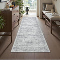 2x6 Runner Rug Non Slip (Grey/Ivory / 2' x 6' (Runner))