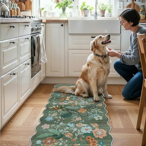 Washable Floral 2x4 Area Rug (2x4 / Green/Floral)