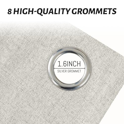 Cream Linen Textured Curtains 63 Inches Long for Living Room (Linen Cream / 52"W x 63"L (Pack of 2))