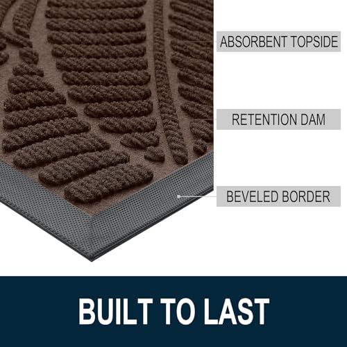 Waterproof Front Doormat (Dark Brown / 71" X 47")