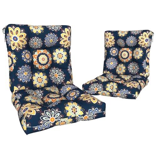 Outdoor Back Chair Cushions (42"x21"x4" / Gilded Azure)