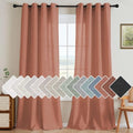 Linen Curtains Home Decorative Nickel Grommet Curtains Privacy Added Energy Saving Light Filtering Window Treatments Semi Sheer Draperies for Bedroom (52"W x 84"L (Pack of 2) / Terracotta)