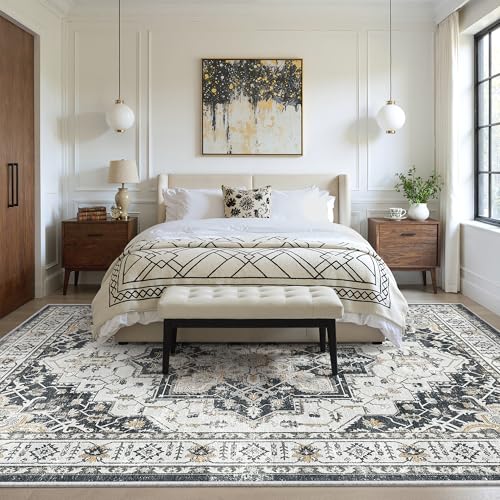 6x9 Area Rugs for Living Room (Black / 6' x 9' (Rectangular))