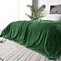 Ribbed Jacquard Dark Green Blankets Queen Size for Bed (Dark Green / Queen(90"x90"))