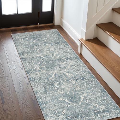 2x6 Washable Runner Rug (Blue / 2' x 6' (Runner))