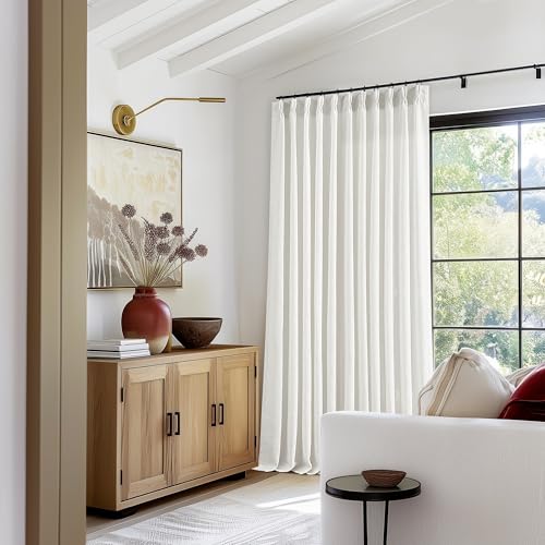 Beige White Pinch Pleat Semi Sheer Linen Curtain W70xL90 1 Panel (Beige White / 70"W x 90"L (Pack of 1))