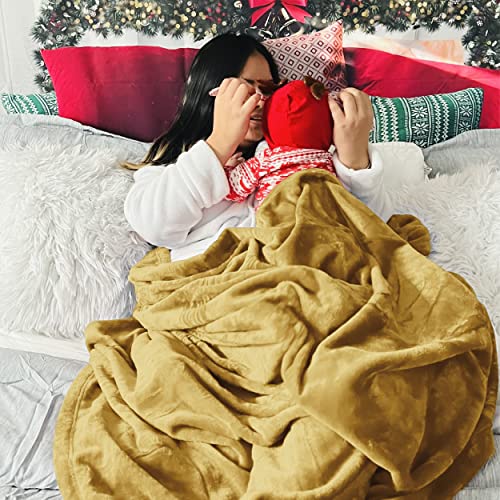 GentleSoft Twin XL Fleece Blanket Dorm Bedding (Yellow Gold / Twin XL (66" X 90"))