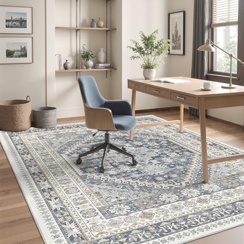 Area Rugs 5x7 Washable Rugs for Living Room (Blue/Beige / 5' x 7' (Rectangular))