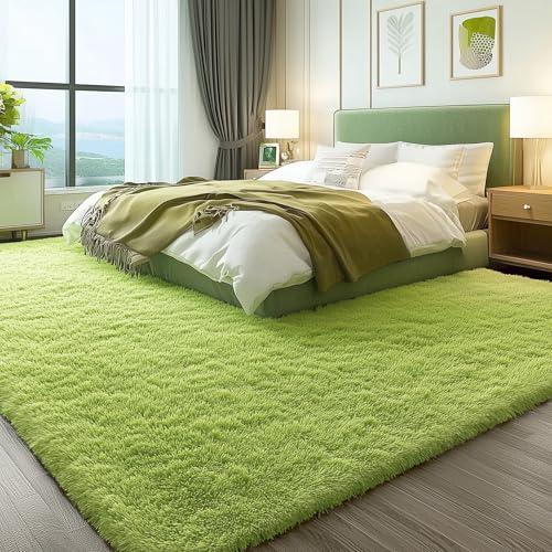 9x12 Machine Washable Large Area Rugs for Living Room (9x12 Ft / Grass Green)