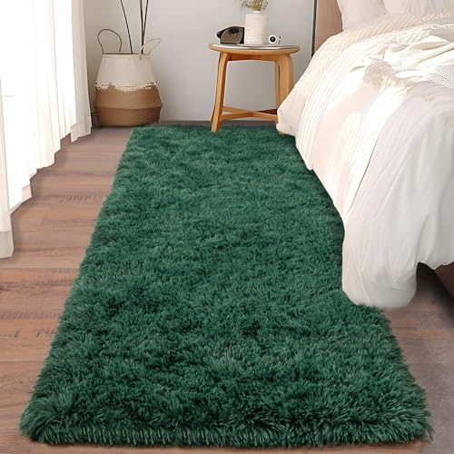 Soft Runner Rugs for Bedroom Hallways (2' x 6' (2 pcs) / Green)