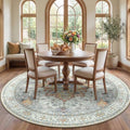 Washable Area Rug (Beige/Carbon Grey/Orange / 7' (Round))