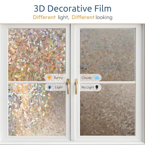 Rainbow Window Privacy Film (17.5" x 157.4" / Brown)