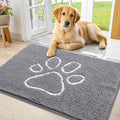 Dog Door Mat for Muddy Paws (36"X24" / Grey and White)