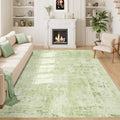 5x7 Area Rug for Living Room Soft Washable Abstract Rug (Green/Ivory / 5' x 7' (Rectangular))