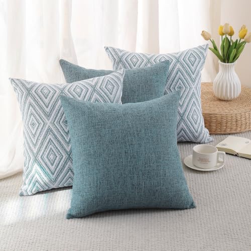 Throw Pillow Covers 18x18 Set of 4 (Blue / 18" x 18" (Pack of 4))
