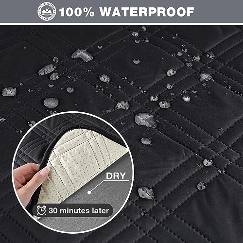 100% Waterproof Oversized Loveseat Recliner Cover (Black / 2 Seater Oversized)
