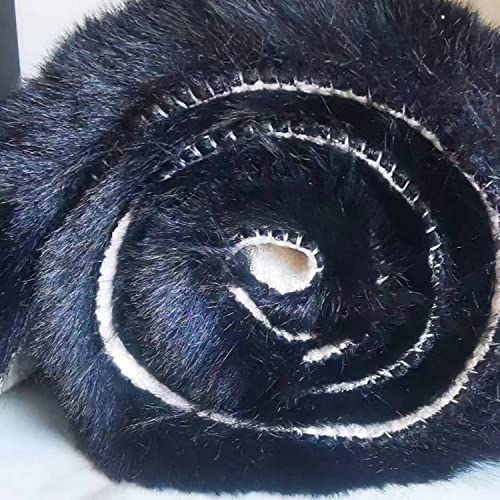 Faux Rabbit Fur Round Rug 8ft Black Round Rugs for Bedroom Decor Fluffy Area Rugs for Living Room (Black / 7'10" (Round))