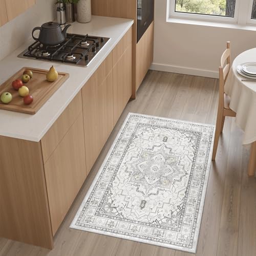 Washable Area Rug 2x3 Small Entryway Rugs Non (Grey / 2' x 3' (Rectangular))