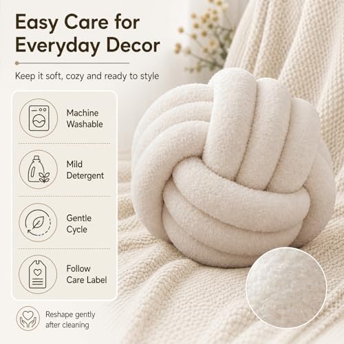 Beige Knot Pillow Ball (Beige / 8inch)