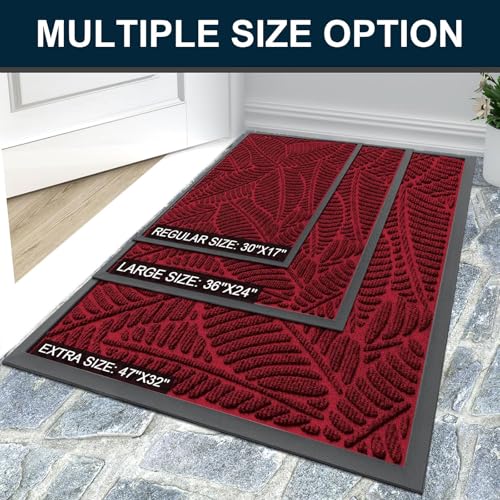 Waterproof Front Doormat (Burgundy / 47" X 17")