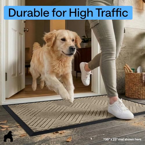 WeatherMAX Door Mat (Beige Diamond / 29" x 17")