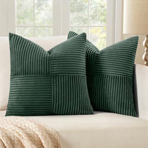 Army Green Decorative Throw Pillow Covers for Couch 16x16 Inch (16" x 16" (Pack of 2) / Army Green)
