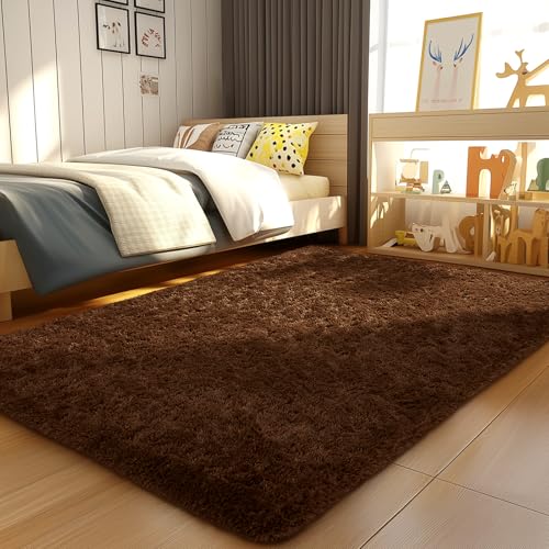 Brown Rugs for Bedroom Living Room (Brown / 4' x 6' (Rectangular))