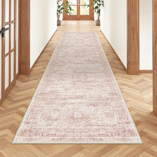 2x8 Runner Rug Non Slip (Pink/Ivory / 2' x 8' (Runner))